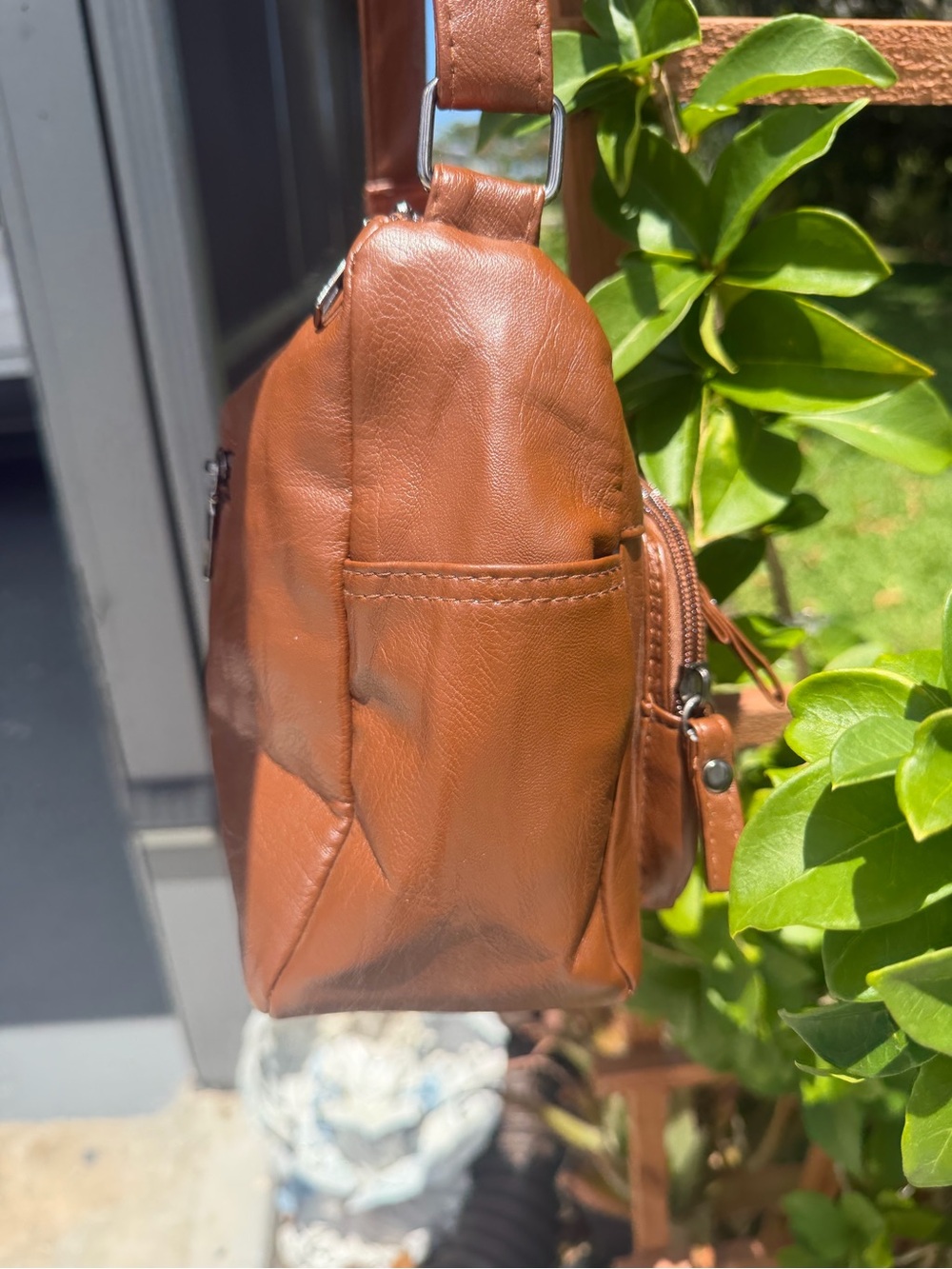 AFILE Crossbody Leather Shoulder Bag In Brown - Picture 11 of 16